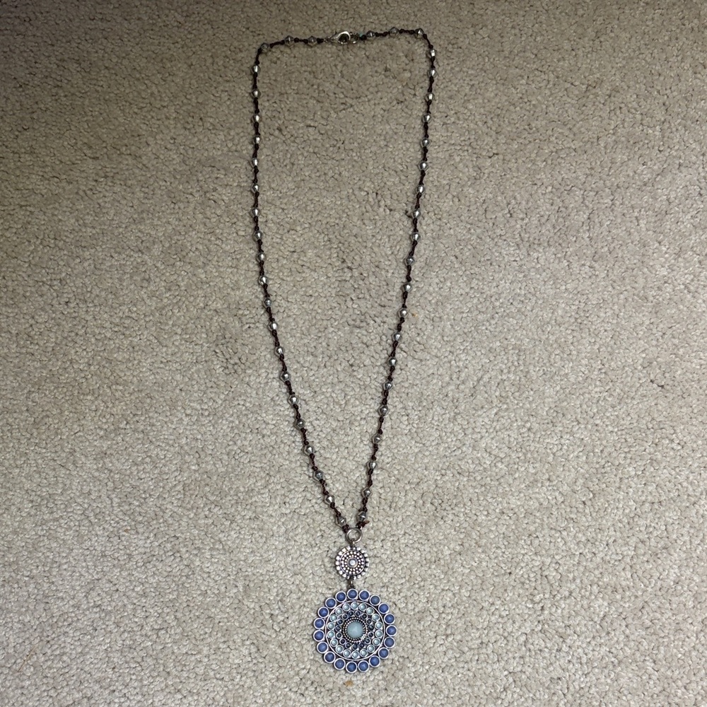 Lucky Brand Blue and Silver Pendant Necklace